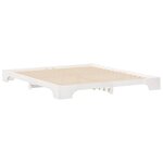 vidaXL Cadre de lit surélevé avec stockage Blanc bois
