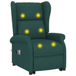 vidaXL Fauteuil de massage Vert foncé Tissu
