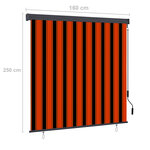 vidaXL Store roulant d'extérieur 160x250 cm Orange et marron