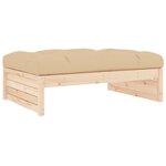 vidaXL Salon de jardin 4 Pièces avec coussins bois massif