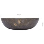 vidaXL Lavabo Gris Ø40x12 cm Marbre