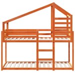 vidaXL Lit superposé avec toit cire marron 75x190cm bois massif de pin