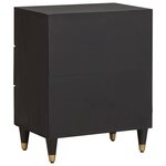 vidaXL Cabinet de chevet Noir 50 x 33 x 62 cm Bois de mangue massif