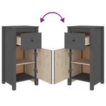 vidaXL Buffets 2 Pièces gris 40x35x80 cm bois massif de pin