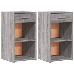 vidaXL Tables de chevet 2 Pièces sonoma gris 35x34x65cm bois d'ingénierie