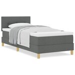 vidaXL Lit avec sommier et matelas gris foncé 80x200 cm en tissu