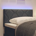 vidaXL Tête de Lit LED Géométrique Gris foncé 80 cm Velours