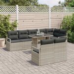 vidaXL Ensemble de canapé de jardin 9 Pièces Gris clair polyrotin