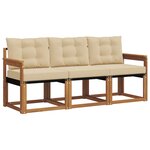 vidaXL Ensemble de canapés d'extérieur 3 pc Naturel et Beige