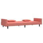 vidaXL Canapé-lit à 2 places avec deux oreillers Rose Velours