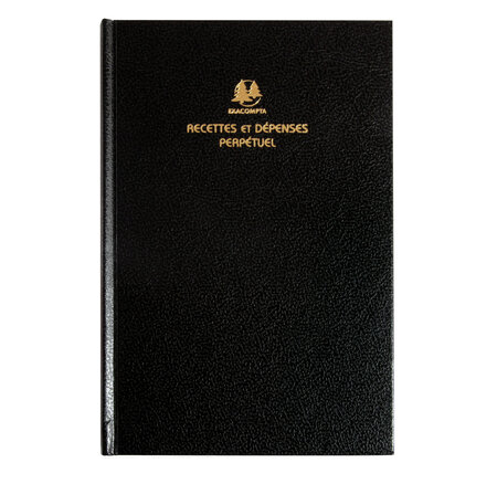 Agenda de bureau carré recettes-dépenses perpétuel 210x135 mm Noir EXACOMPTA