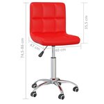 vidaXL Chaise pivotante de salle à manger Rouge Similicuir