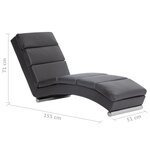 vidaXL Chaise longue Gris Similicuir