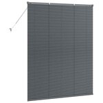 vidaXL Store de Fenêtre avec des rideaux Manuel Gris foncé Aluminium