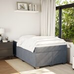 vidaXL Sommier à lattes de lit et matelas gris foncé 120x190cm velours