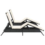 vidaXL Chaises longues avec coussins lot de 2 noir résine tressée