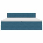 vidaXL Lit de Rangement avec matelas Bleu foncé 200 x 200 cm Velours