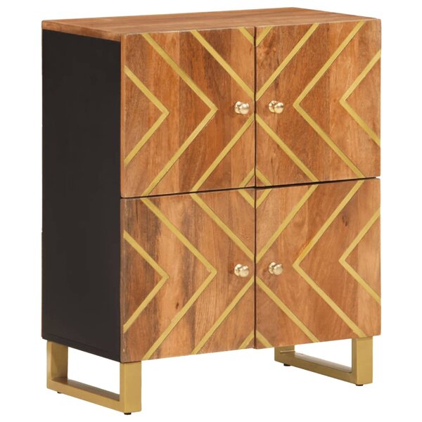 vidaXL Armoire latérale marron et noir 60x33 5x75 cm bois de manguier
