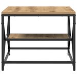 Table basse vidaXL avec étagère en chêne  51x50x40 cm  en bois d'ingénierie
