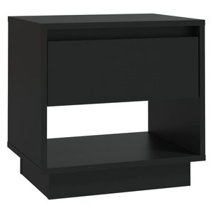 vidaXL Table de chevet Noir 45x34x44 cm bois d'ingénierie