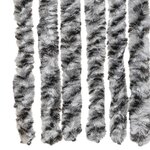vidaXL Rideau anti-mouches gris et noir et blanc 90x220 cm chenille