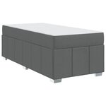 vidaXL Cadre de lit avec matelas Gris foncé 80 x 200 cm tissu