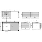 Abri de jardin toit plat avec auvent en bois 2 98 x 5 96 m