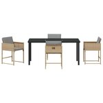vidaXL Ensemble de salle à manger pour jardin 5 Pièces Beige polyrotin