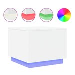 vidaXL Table basse avec lumières LED blanc 50x50x40 cm