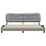 vidaXL Cadre de lit avec LED sans matelas gris clair 200x200 cm tissu
