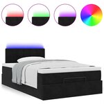 vidaXL Cadre de lit ottoman avec matelas noir 120x200 cm velours