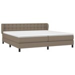 vidaXL Sommier à lattes de lit avec matelas Taupe 200x200 cm Tissu