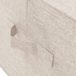 vidaXL Boîte de rangement Tissu 50x30x25 cm Crème
