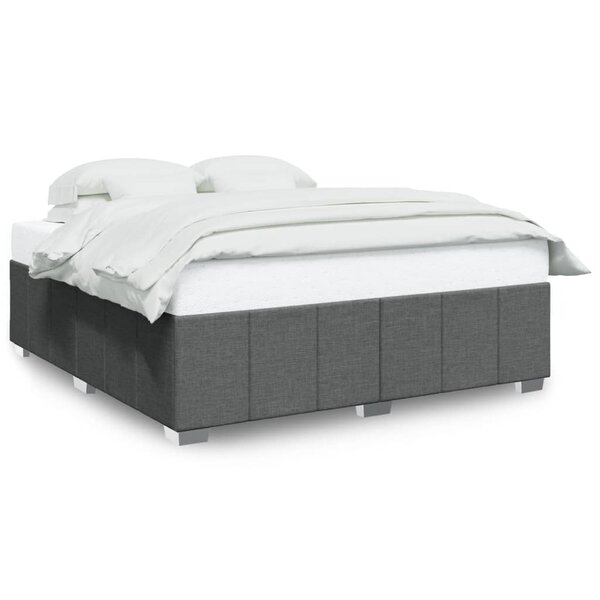 vidaXL Cadre de lit sans matelas gris foncé 200x200 cm tissu