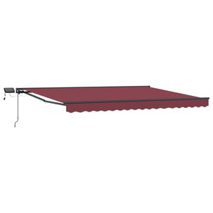 vidaXL Cadre de store manuel avec LEDs Bourgogne et Anthracite 5 x 3 m