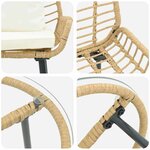 vidaXL Ensemble de salle à manger pour jardin avec oreiller 3 Pièces