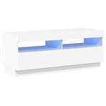 vidaXL Meuble TV avec lumières LED blanc brillant 100x35x40 cm
