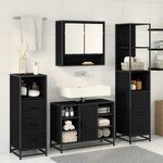 vidaXL Ensemble de mobilier de salle de bain 4 Pièces Chêne noir