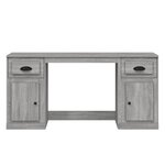 vidaXL Bureau avec armoire sonoma gris bois d'ingénierie