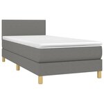 vidaXL Sommier à lattes de lit et matelas Gris foncé 90x190 cm Tissu