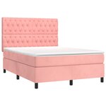 vidaXL Sommier à lattes de lit matelas et LED Rose 140x200 cm Velours
