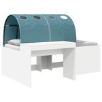 vidaXL Lit haut pour enfants avec bureau Blanc et bleu clair