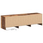 vidaXL Meuble TV avec LED Bois Vieilli 140x34x40 cm Bois reconstitué