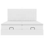 vidaXL Cadre de lit ottoman et matelas blanc pur 180x200 cm similicuir