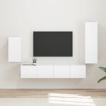vidaXL Ensemble meuble TV 4 Pièces Blanc brillant Bois d'ingénierie