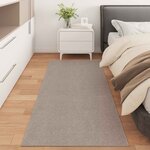 vidaXL Tapis de surface Rectangulaire LUGO Taupe 80 x 150 cm Polyester