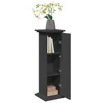 vidaXL Piédestal avec rangement noir 31x30x90 cm bois d'ingénierie
