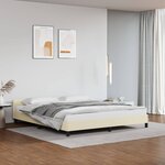 Vidaxl cadre de lit avec tête de lit crème 160x200 cm similicuir