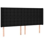 vidaXL Tête de lit avec oreilles Noir 163x16x118/128 cm Tissu