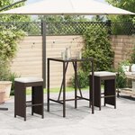 vidaXL Tabourets de bar jardin coussins lot de 2 marron résine tressée